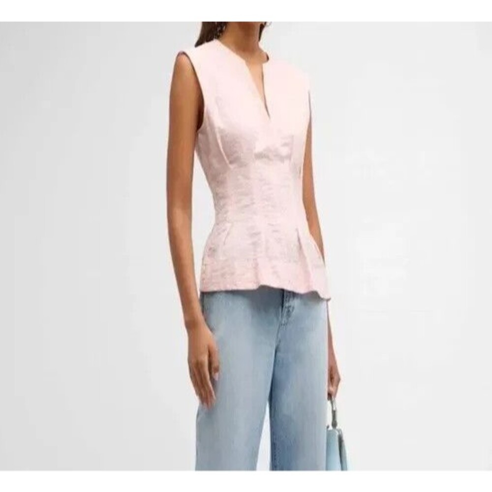 Derek Lam 10 Crosby womens Pink Dogwood Teresa Pleat Silk Blouse Top size 0 $375
